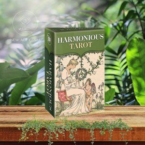 Harmonious Tarot Mini Boxed Kit I Pocket Tarot Deck with Booklet I Victorian Min